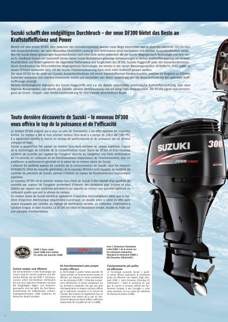 PRODUCT INFORMATION - Suzuki Marine Schweiz