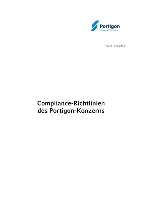 Compliance-Richtlinien des Portigon-Konzerns