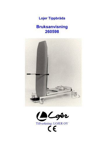 Lojer Tippbräda Bruksanvisning 260598 - Medema