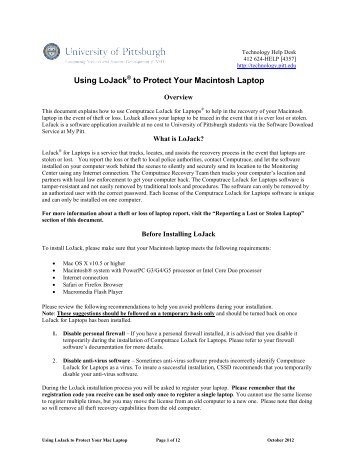 LoJack User Manual - Macintosh - Computing Services and Systems ...