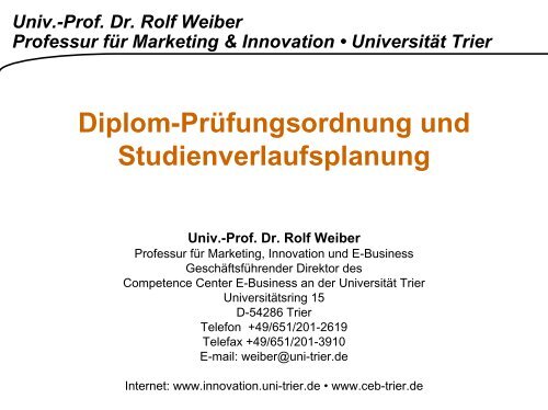 Prof. Dr. Rolf Weiber - Integrierte Einführung