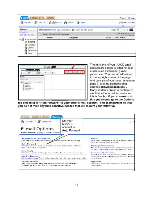 Student Guide to MyAACC (PDF) - Anne Arundel Community College