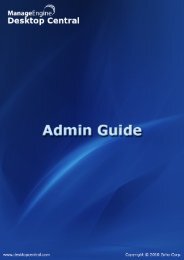 ManageEngine Desktop Central :: Admin Guide