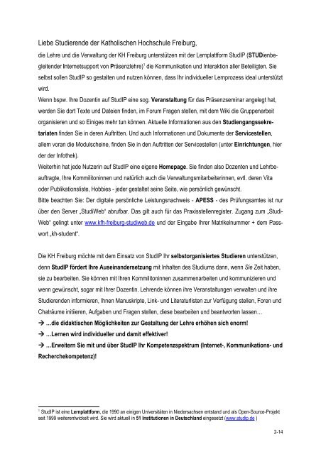 Der StudIP-Leitfaden für Studierende der KH Freiburg - Katholische ...