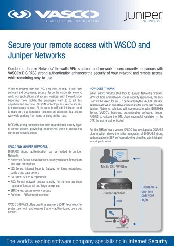 Secure your remote access with VASCO and Juniper Networks