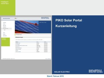 PIKO Solar Portal - Kontakt - bei HR Controls