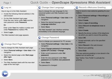 Quick Guide – OpenScape Xpressions Web Assistant - Siemens ...