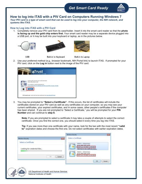 Smart Card Login to ITAS - ORS - National Institutes of Health