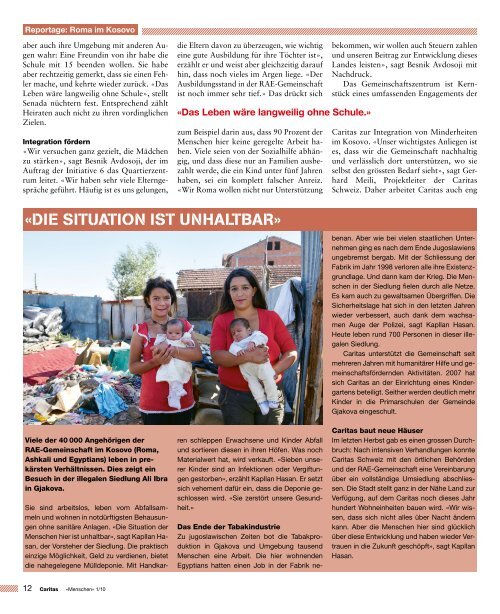 Reportage: Zwischen Tradition und Aufbruch - CARITAS - Schweiz