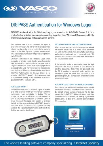 DIGIPASS Authentication for Windows Logon - Vasco