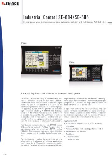 Industrial Control SE-604/SE-606 - Stange Elektronik GmbH