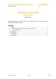 User manual STARFACE SugarCRM Integration