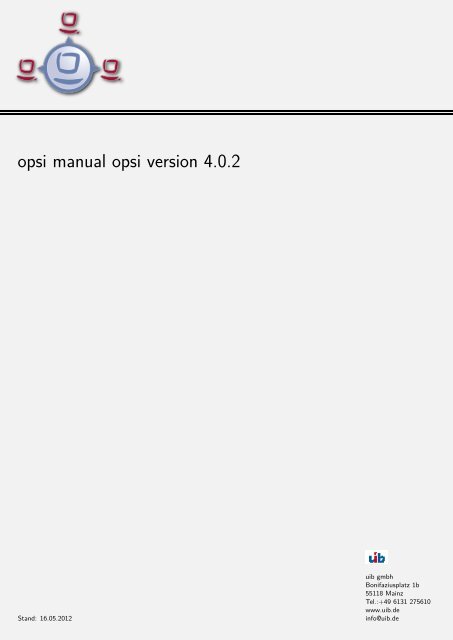 opsi manual opsi version 4.0.2 - opsi Download - uib