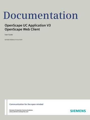 OpenScape Web Client - Siemens Enterprise Communications