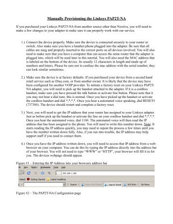 Manually Provisioning the Linksys PAP2T-NA - Igor Chudov