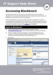 Accessing Blackboard - My LSBU