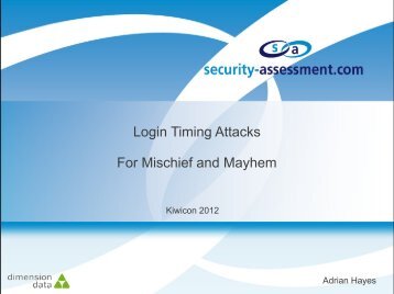Login Timing Attacks For Mischief and Mayhem - Security Assessment