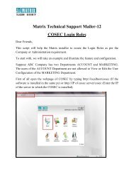 COSEC Login Roles - Matrix Security Solution