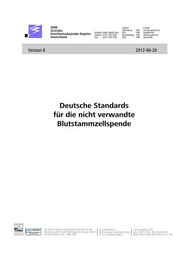 Deutsche Standards für die nicht verwandte ... - ZKRD