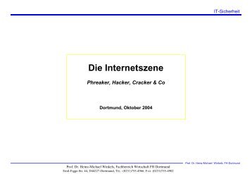 Die Hackerszene im Internet: Hacker, Cracker, etc. - Prof. Dr. Heinz ...