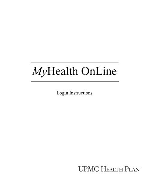 Login Instructions Upmc Health Plan