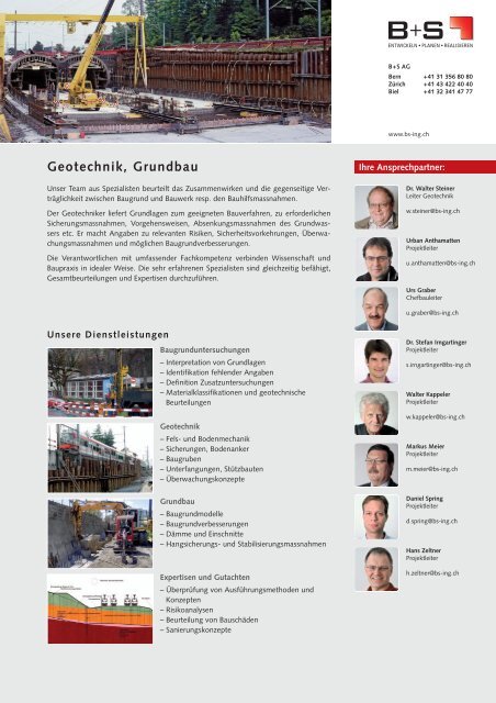 Geotechnik, Grundbau - B+S AG