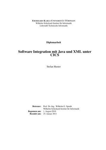 Software Integration mit Java und XML unter CICS - Lehrstuhl ...