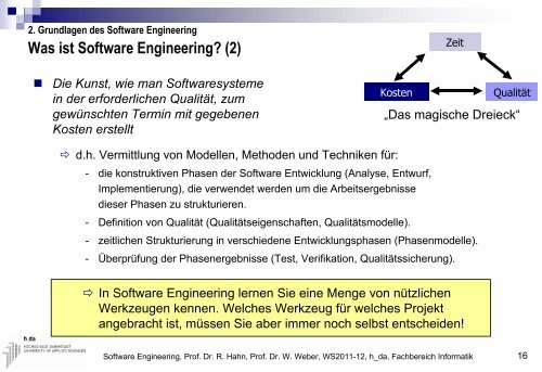 Software Engineering - beim Fachbereich Informatik - Hochschule ...