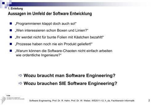 Software Engineering - beim Fachbereich Informatik - Hochschule ...