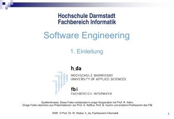 Software Engineering - beim Fachbereich Informatik - Hochschule ...