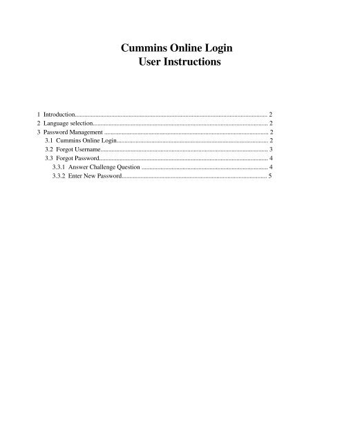 Cummins Online Login User Instructions