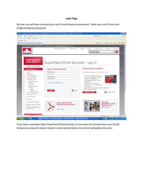 Login Page By Now You Will Have Received Your Petro Canada