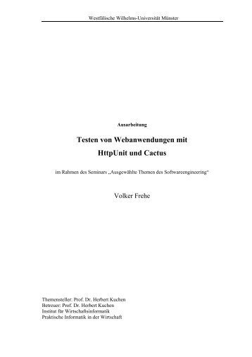 Ausarbeitung - Institut für Wirtschaftsinformatik der WWU Münster ...