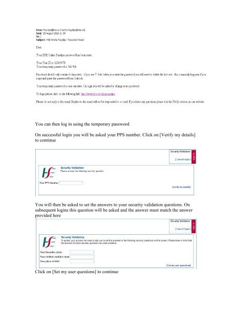 HSE Online Payslips User Guide Logging In