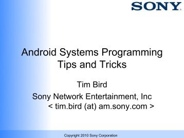 Android Systems Programming Tips and Tricks - eLinux