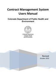 Contract Management System Users Manual - Colorado.gov