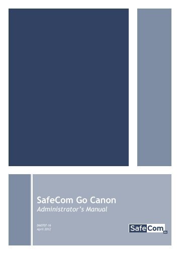 SafeCom Go Canon Administrator's Manual D60707
