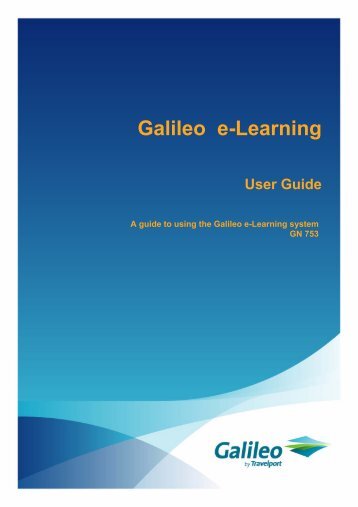 Galileo e-Learning User Guide - index