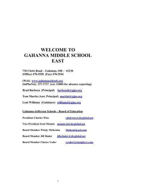 gahanna middle school east - Gahanna Jefferson Public Schools