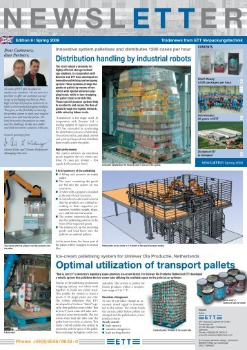 Optimal utilization of transport pallets - ETT-Verpackungstechnik