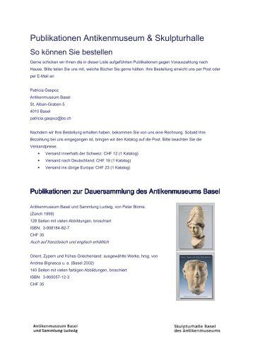 Publikationen Antikenmuseum u. Skulpturhalle_2012 - Basel ...