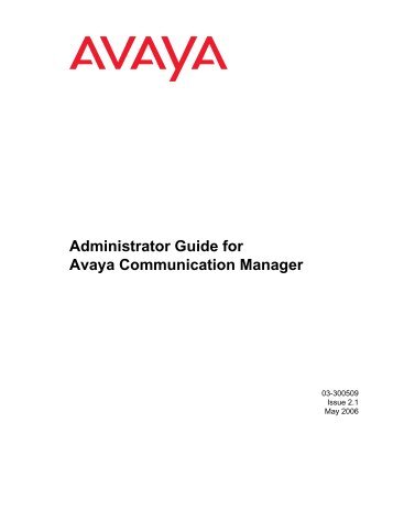 Administrator Guide for Avaya Communication ... - Avaya Support