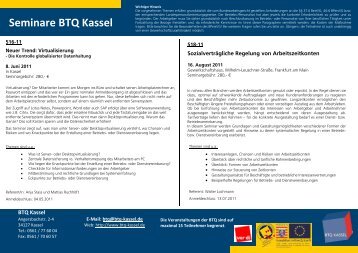 Seminare BTQ Kassel