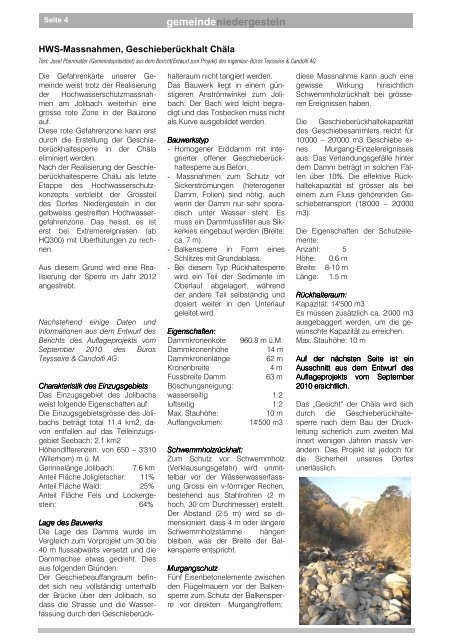Seite_2_GB 2-10_Inhaltsverzeichnis - Gemeinde Niedergesteln