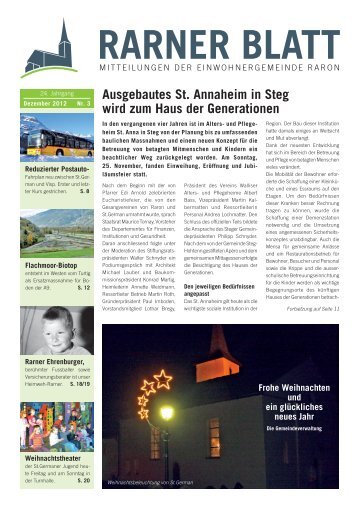Ausgebautes St. Annaheim in Steg wird zum ... - Gemeinde Raron
