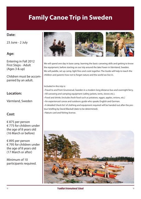 Summer Camps 2012 - Frankfurt International School