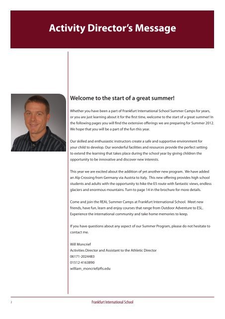 Summer Camps 2012 - Frankfurt International School