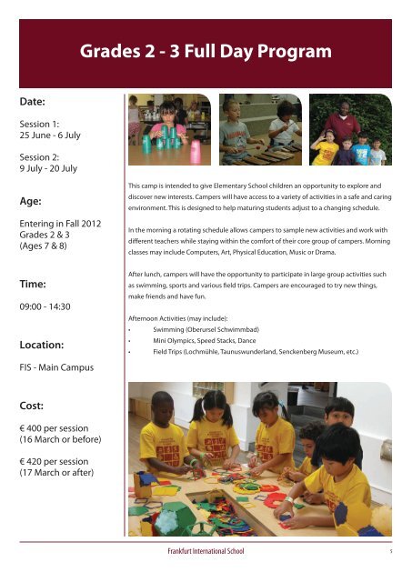 Summer Camps 2012 - Frankfurt International School