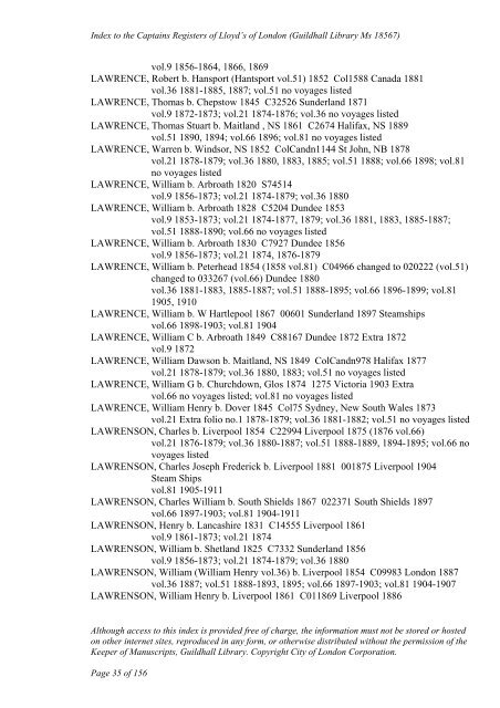 LAA no voyages listed vol. Extra Folio Extra Folio no Liverpool