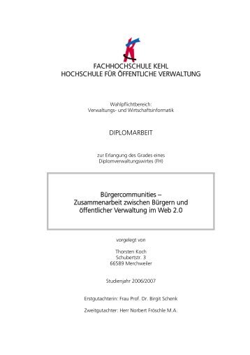 Bürgercommunities - Verwaltung.modern